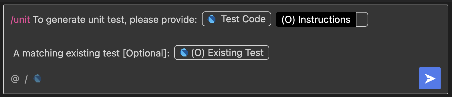 Code and String inputs to generate unit tests